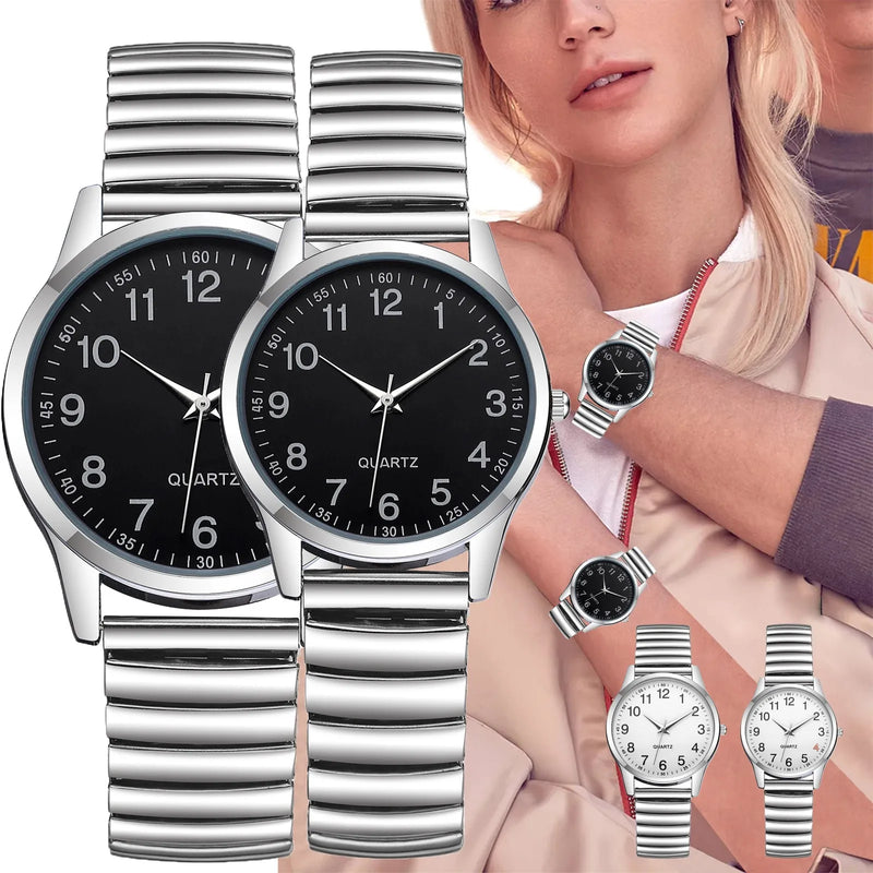 Relógio Unissex de Quartzo Retangular em Aço Inox, Pulseira Metálica Clássica e Design Casual Minimalista