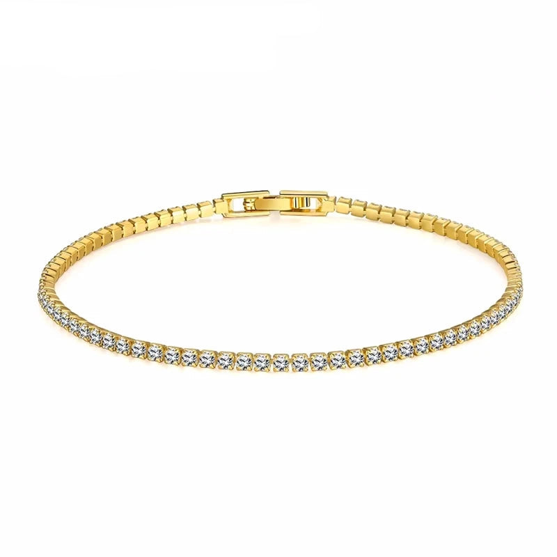 Pulseira Feminina em Prata 925 Estilo Tênis com Cristais de Zircônia, Luxo Moderno e Sofisticação Atemporal