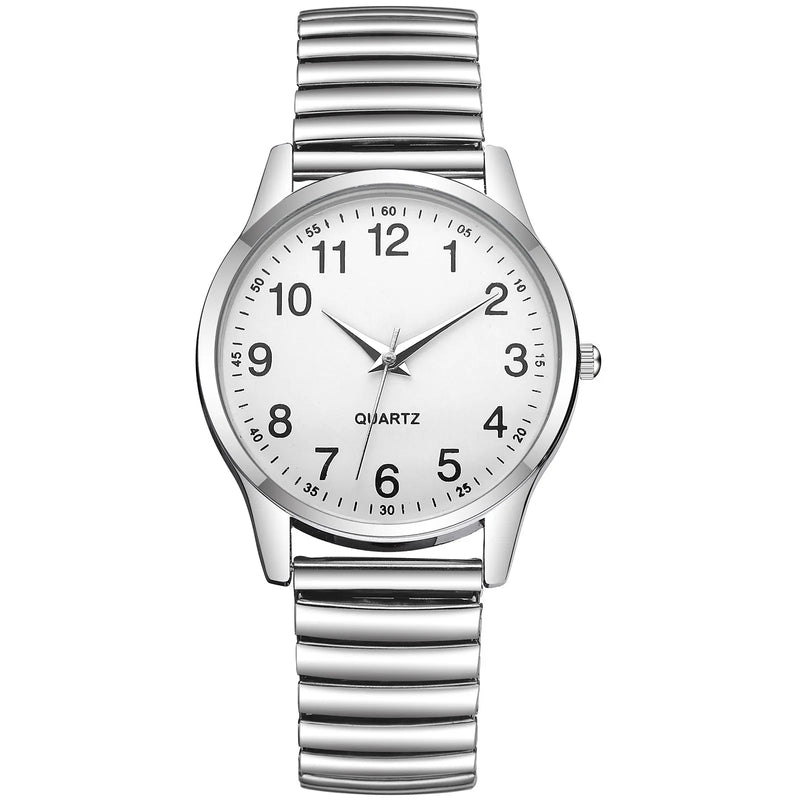 Relógio Unissex de Quartzo Retangular em Aço Inox, Pulseira Metálica Clássica e Design Casual Minimalista