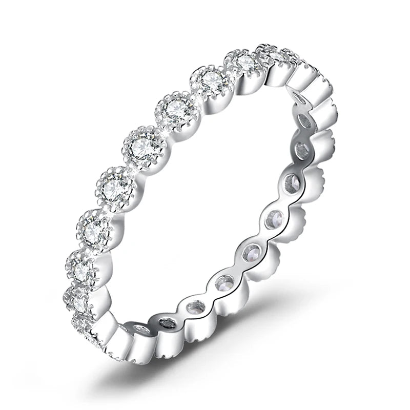 Conjunto de 3 Anéis Femininos em Prata 925 Banhada com Zircônia Cúbica AAA, Estilo Empilhável Versátil e Elegante