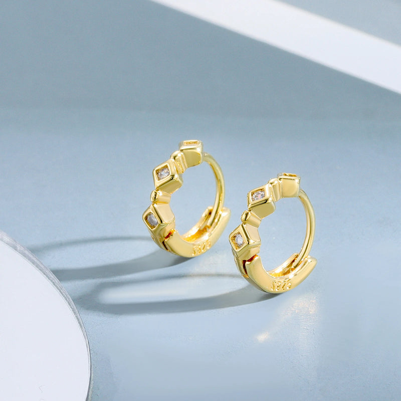 Brincos Femininos Clássicos com Zircão Incrustado, Elegância Atemporal para Presentear em Datas Especiais