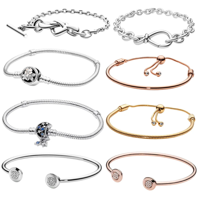 Pulseira Feminina em Prata 925 Ajustável com Zircônia, Joia Atemporal e Elegante para Presentear