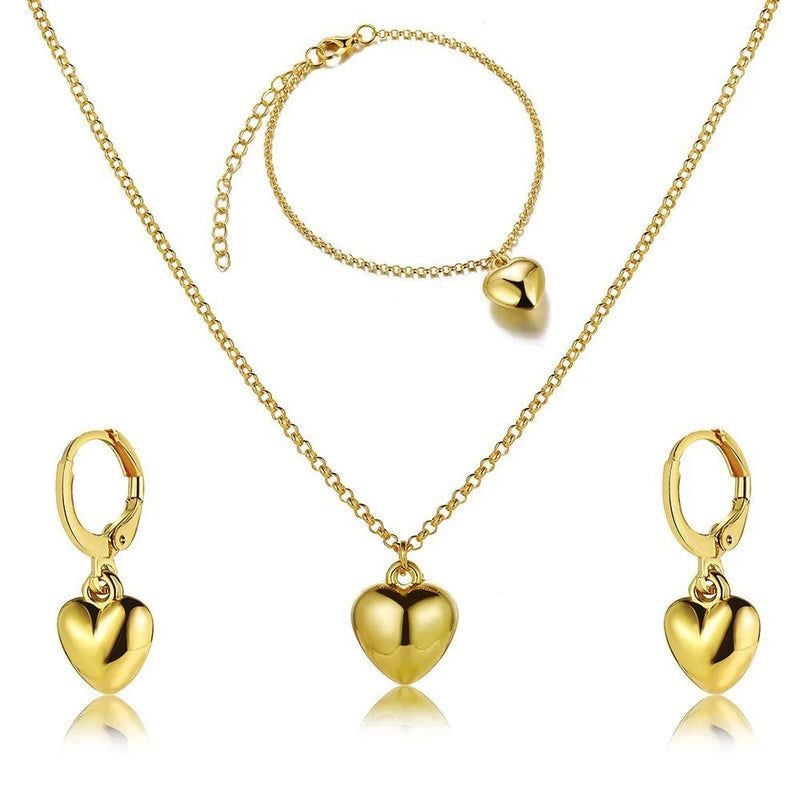 Kit 3 Peças com Colar de Pérola, Brincos e Pingente Clássico, Joia Elegante para Casamento e Presente Especial