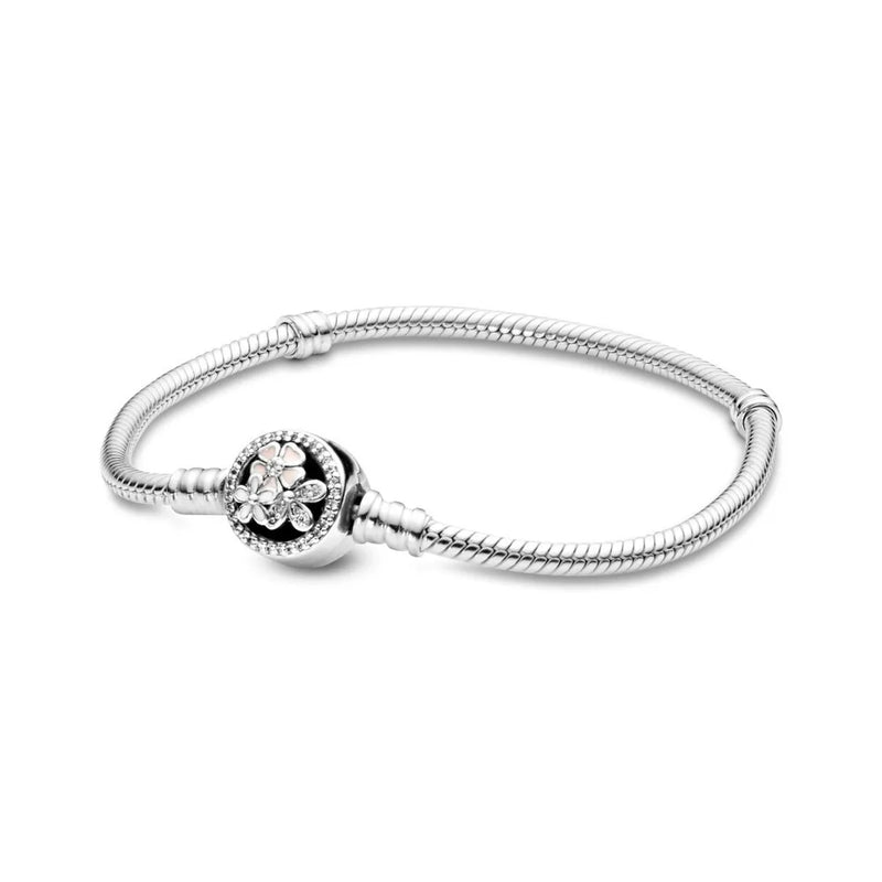 Pulseira Feminina em Prata 925 Ajustável com Zircônia, Joia Atemporal e Elegante para Presentear