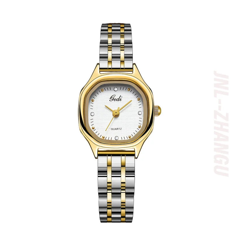 Relógio Feminino Luxo 23mm com Pulseira em Aço Inox, Fecho Borboleta e Resistência à Água 3 BAR