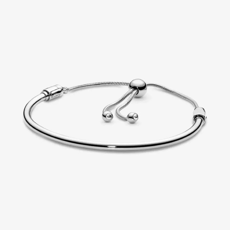 Pulseira Feminina em Prata 925 Ajustável com Zircônia, Joia Atemporal e Elegante para Presentear