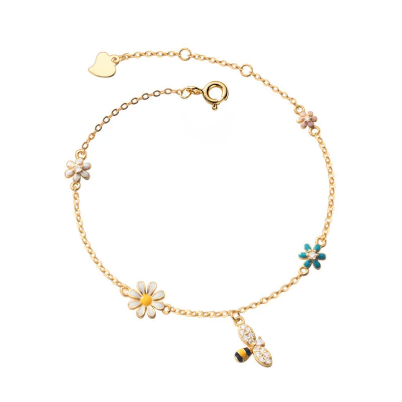 Pulseira Feminina em Prata 925 com Borboletas Cravejadas, Design Romântico e Ajustável para Datas Especiais