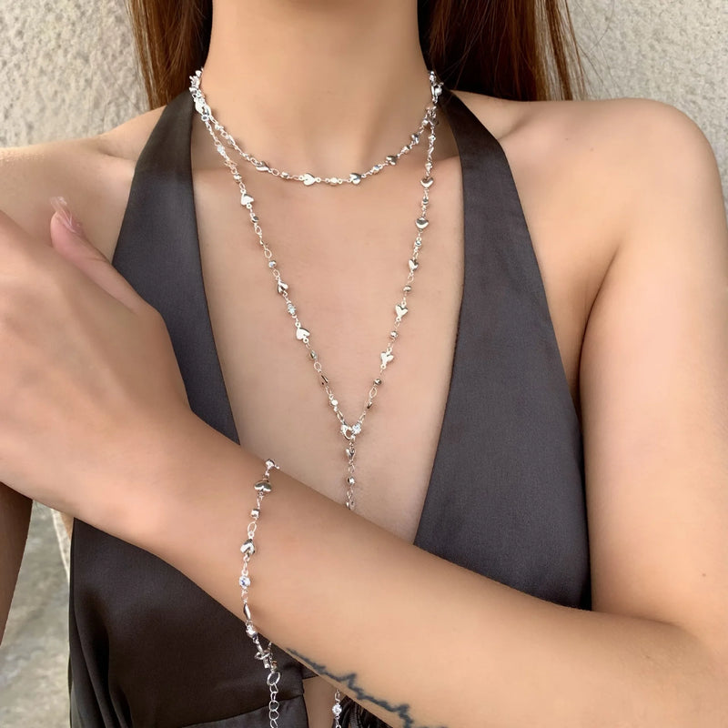 Colar Longo em Forma de Y com Cristais, Estilo Boêmio Sofisticado para Férias e Festas de Verão