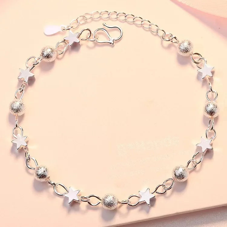 Pulseira Feminina em Prata 925 com Cristal, Design Vintage Ajustável com Detalhes de Nó e Charme Sofisticado