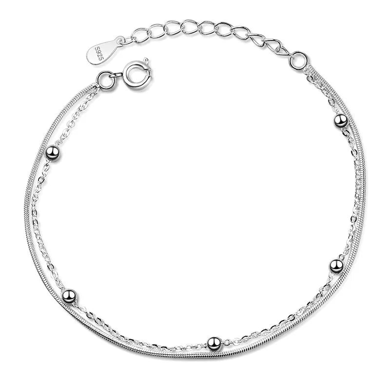 Pulseira Feminina em Prata 925 com Borboletas Cravejadas, Design Romântico e Ajustável para Datas Especiais