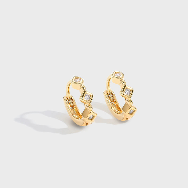 Brincos Femininos Clássicos com Zircão Incrustado, Elegância Atemporal para Presentear em Datas Especiais