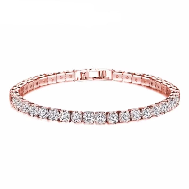 Pulseira Feminina em Prata 925 Estilo Tênis com Cristais de Zircônia, Luxo Moderno e Sofisticação Atemporal