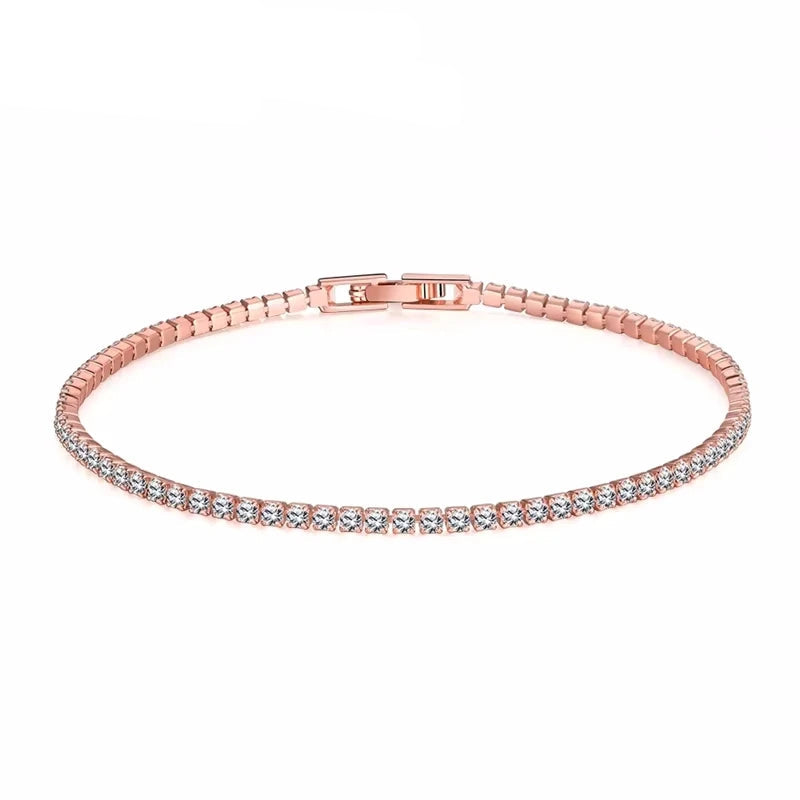 Pulseira Feminina em Prata 925 Estilo Tênis com Cristais de Zircônia, Luxo Moderno e Sofisticação Atemporal