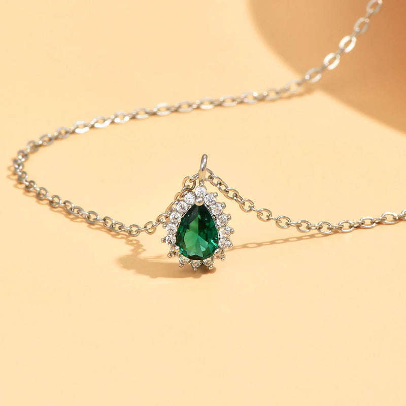Colar Pingente Gota de Água em Zircão, Estilo Clássico e Elegância para Festas e Casamentos