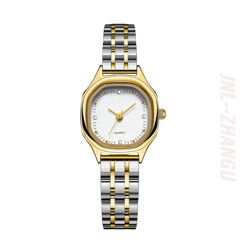 Relógio Feminino Luxo 23mm com Pulseira em Aço Inox, Fecho Borboleta e Resistência à Água 3 BAR