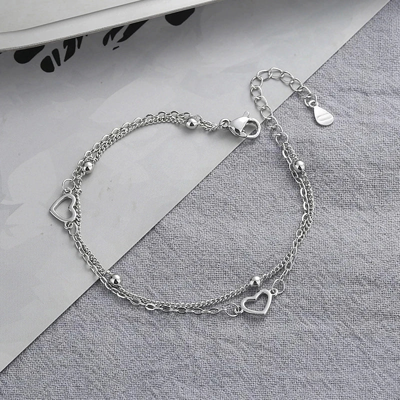Pulseira Feminina em Prata 925 com Borboletas Cravejadas, Design Romântico e Ajustável para Datas Especiais