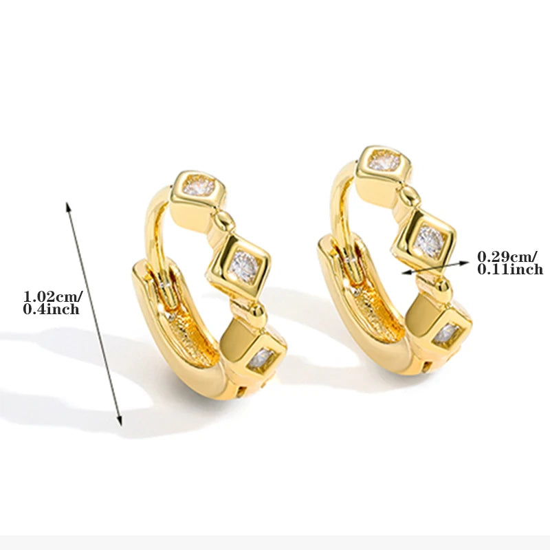 Brincos Femininos Clássicos com Zircão Incrustado, Elegância Atemporal para Presentear em Datas Especiais