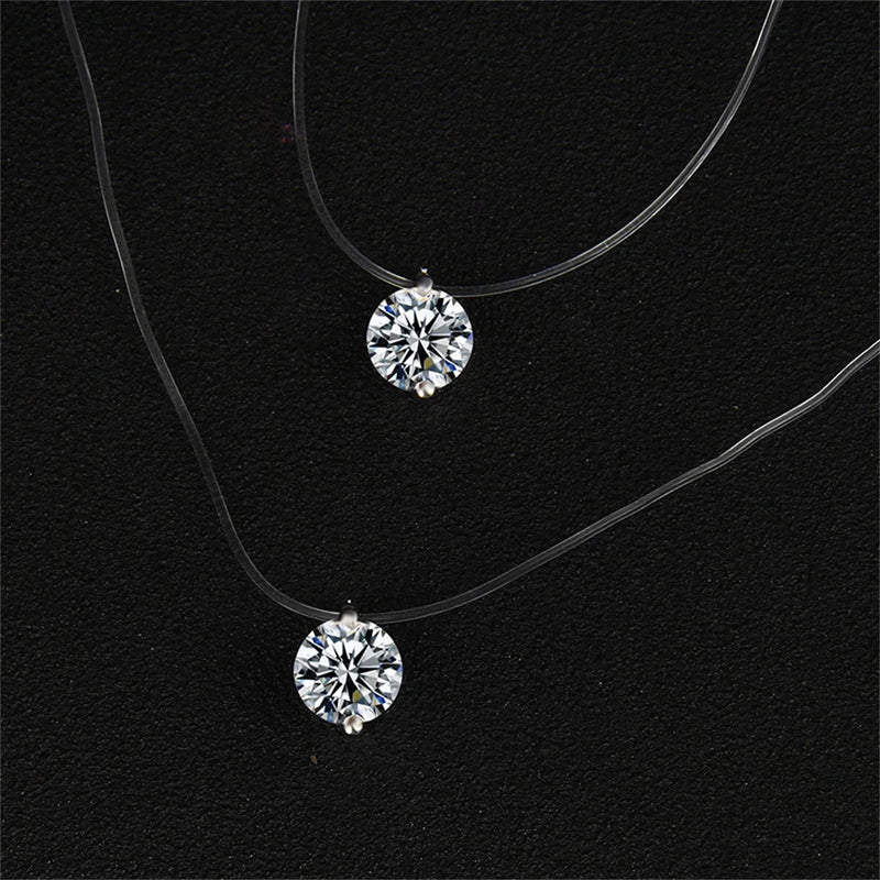 Gargantilha Minimalista com Cristal Zircão Transparente, Joia Delicada e Sofisticada para Mulheres