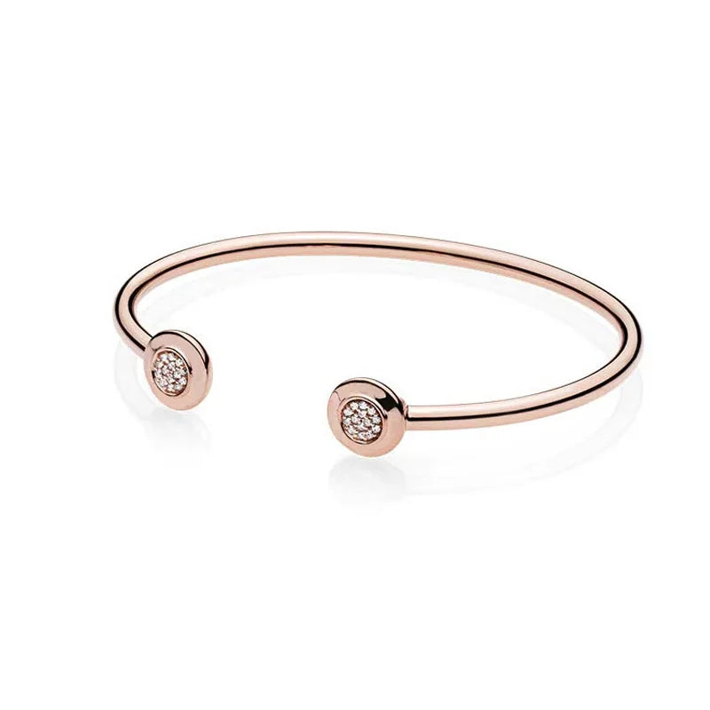 Pulseira Feminina em Prata 925 Ajustável com Zircônia, Joia Atemporal e Elegante para Presentear