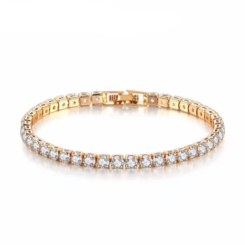 Pulseira Feminina em Prata 925 Estilo Tênis com Cristais de Zircônia, Luxo Moderno e Sofisticação Atemporal