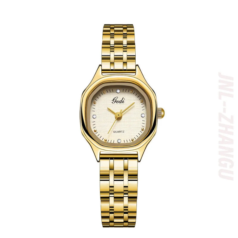 Relógio Feminino Luxo 23mm com Pulseira em Aço Inox, Fecho Borboleta e Resistência à Água 3 BAR
