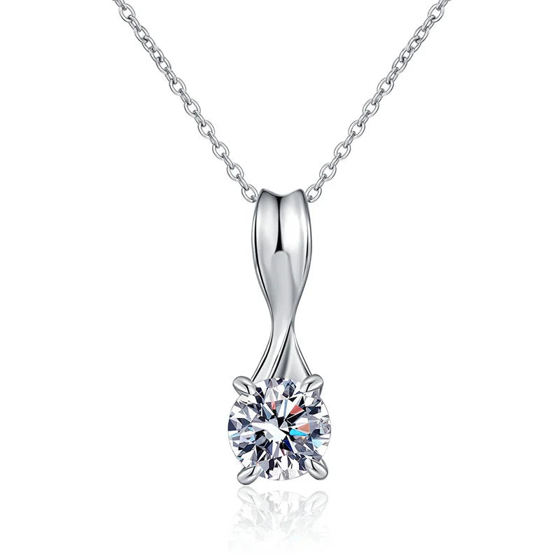 Colar de Moissanite com Pingente Rotativo em Prata 925, Design Exclusivo e Sofisticação Oriental