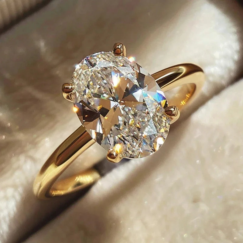 Anel Feminino de Noivado em Prata 925 com Zircão Brilhante 1–8ct, Joia Romântica e Atemporal