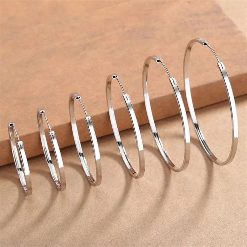 Brincos de Argola Grandes em Aço Inoxidável 316L, Luxo Moderno e Resistência Superior para Mulheres Elegantes