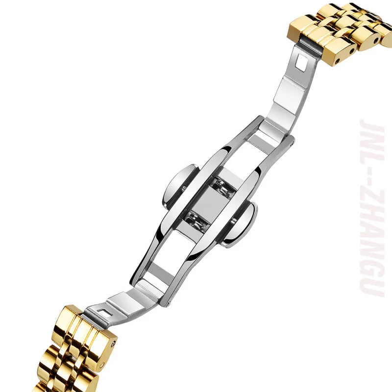 Relógio Feminino Luxo 23mm com Pulseira em Aço Inox, Fecho Borboleta e Resistência à Água 3 BAR