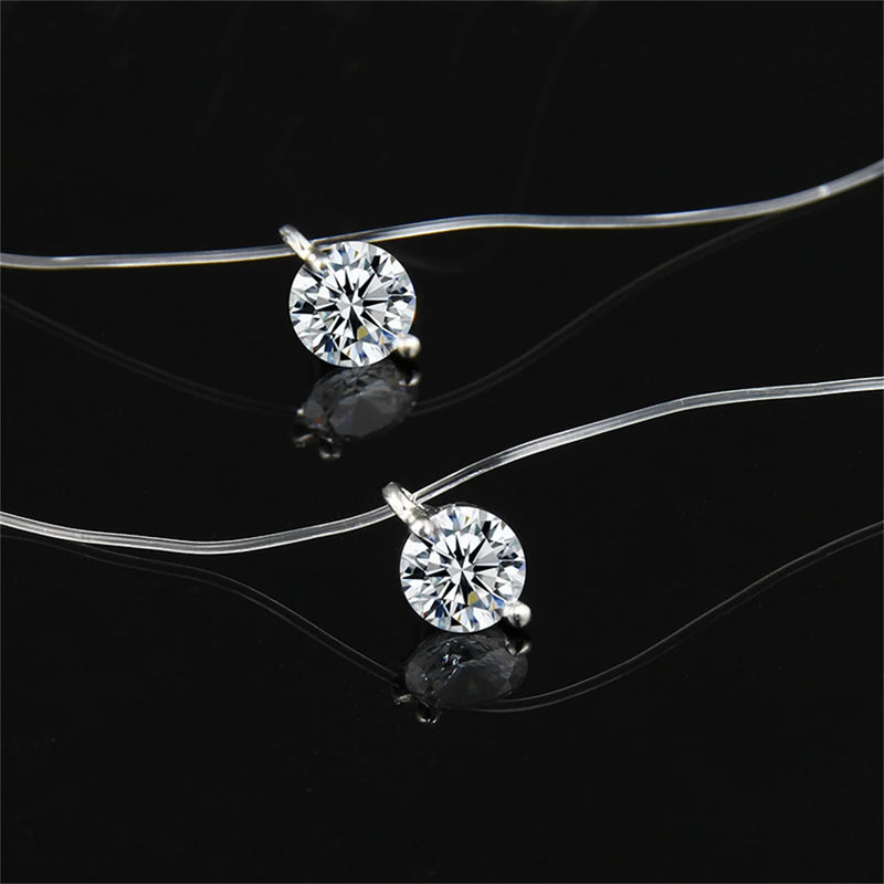 Gargantilha Minimalista com Cristal Zircão Transparente, Joia Delicada e Sofisticada para Mulheres