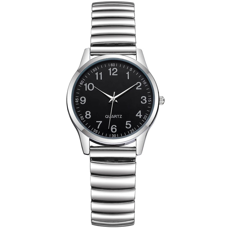Relógio Unissex de Quartzo Retangular em Aço Inox, Pulseira Metálica Clássica e Design Casual Minimalista
