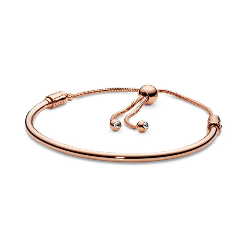 Pulseira Feminina em Prata 925 Ajustável com Zircônia, Joia Atemporal e Elegante para Presentear