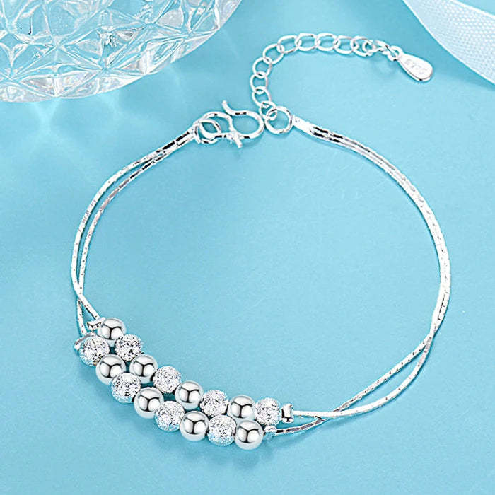 Pulseira Feminina em Prata 925 com Cristal, Design Vintage Ajustável com Detalhes de Nó e Charme Sofisticado