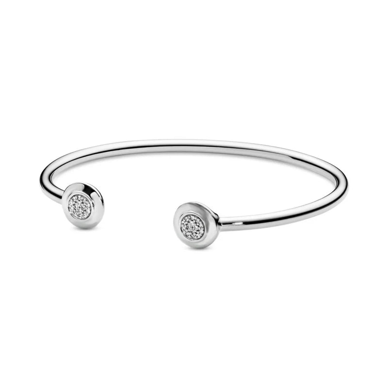 Pulseira Feminina em Prata 925 Ajustável com Zircônia, Joia Atemporal e Elegante para Presentear