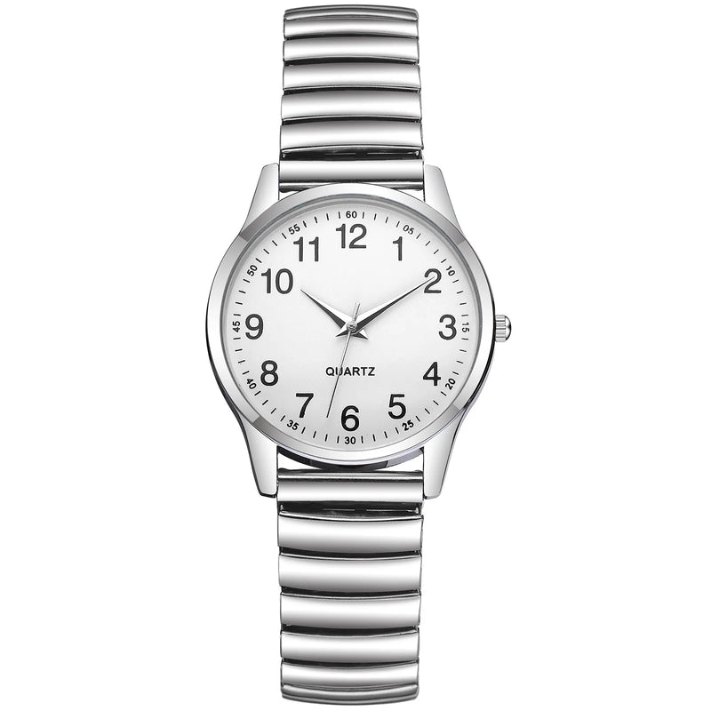 Relógio Unissex de Quartzo Retangular em Aço Inox, Pulseira Metálica Clássica e Design Casual Minimalista