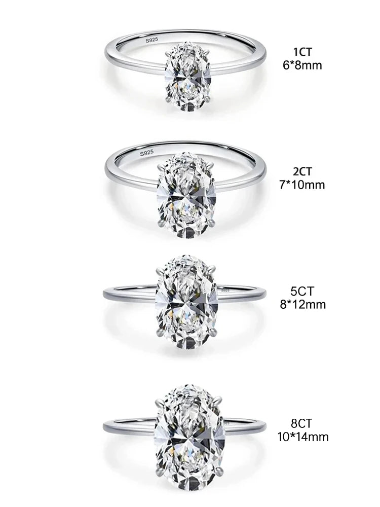 Anel Feminino de Noivado em Prata 925 com Zircão Brilhante 1–8ct, Joia Romântica e Atemporal