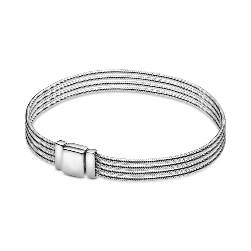 Pulseira Feminina em Prata 925 Ajustável com Zircônia, Joia Atemporal e Elegante para Presentear