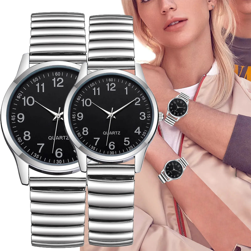 Relógio Unissex de Quartzo Retangular em Aço Inox, Pulseira Metálica Clássica e Design Casual Minimalista